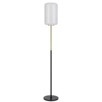 Thumbnail for Korova Floor Lamp in Black & Brass with Matt Opal Shade