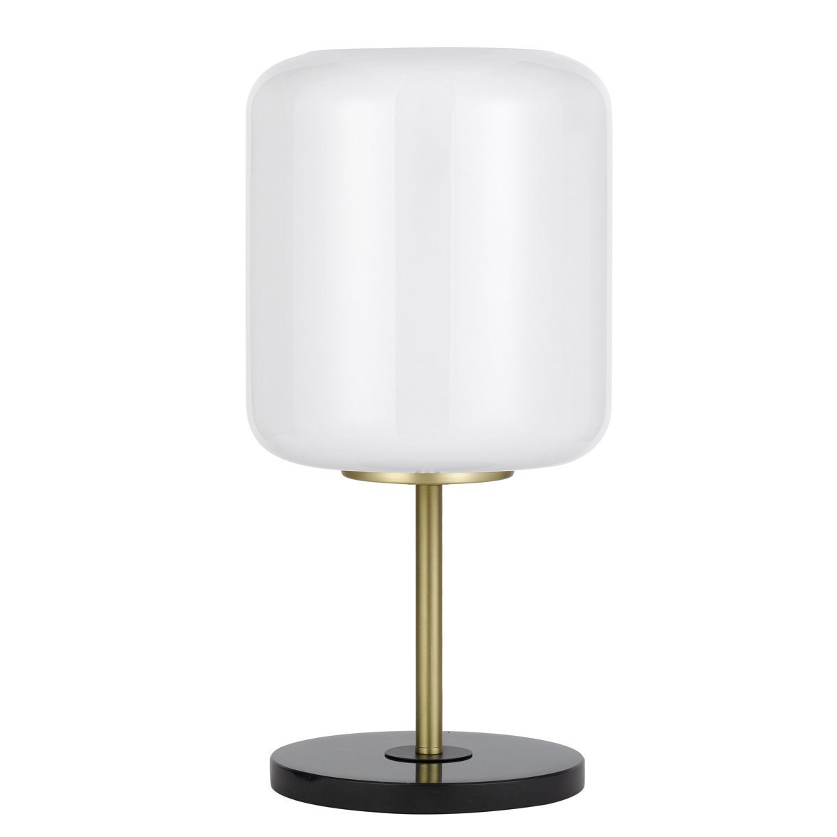 Korova Table Lamp in Black & Brass with Matt Opal Shade