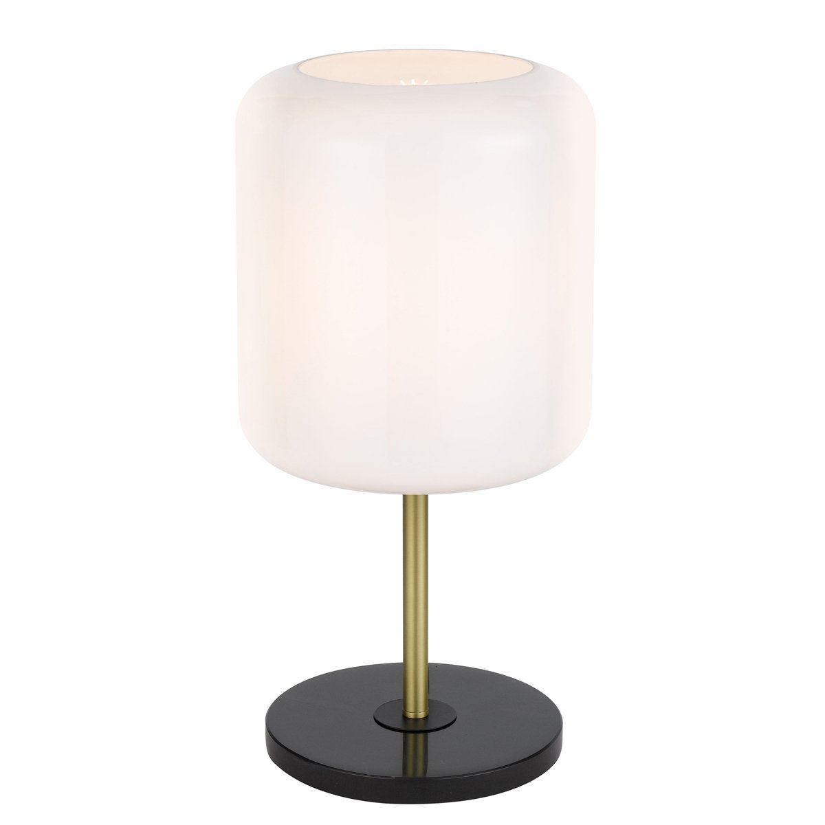 Korova Table Lamp in Black & Brass with Matt Opal Shade