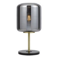 Thumbnail for Korova Table Lamp in Black & Brass with Smoked Shade