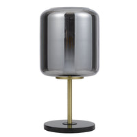 Thumbnail for Korova Table Lamp in Black & Brass with Smoked Shade