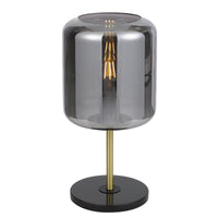 Thumbnail for Korova Table Lamp in Black & Brass with Smoked Shade