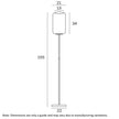 Korova Black Marble, Brass Matt Floor Lamp with Smoke or Opal Glass