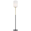 Korova Black Marble, Brass Matt Floor Lamp with Smoke or Opal Glass