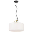 Korova-Large Brass Matt Pendant with Smoke or Opal Glass