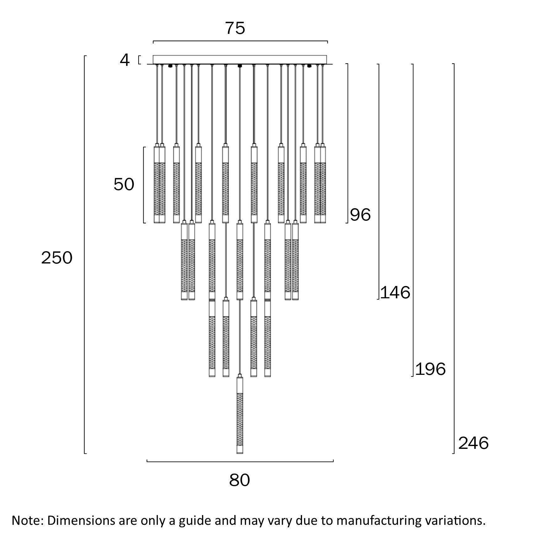 Kurtz Gold or Chrome 37 x 3W 4000K LED Pendant