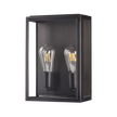 Kent 2LT 2 Light E27 Brass Flush Wall Exterior Forged Black