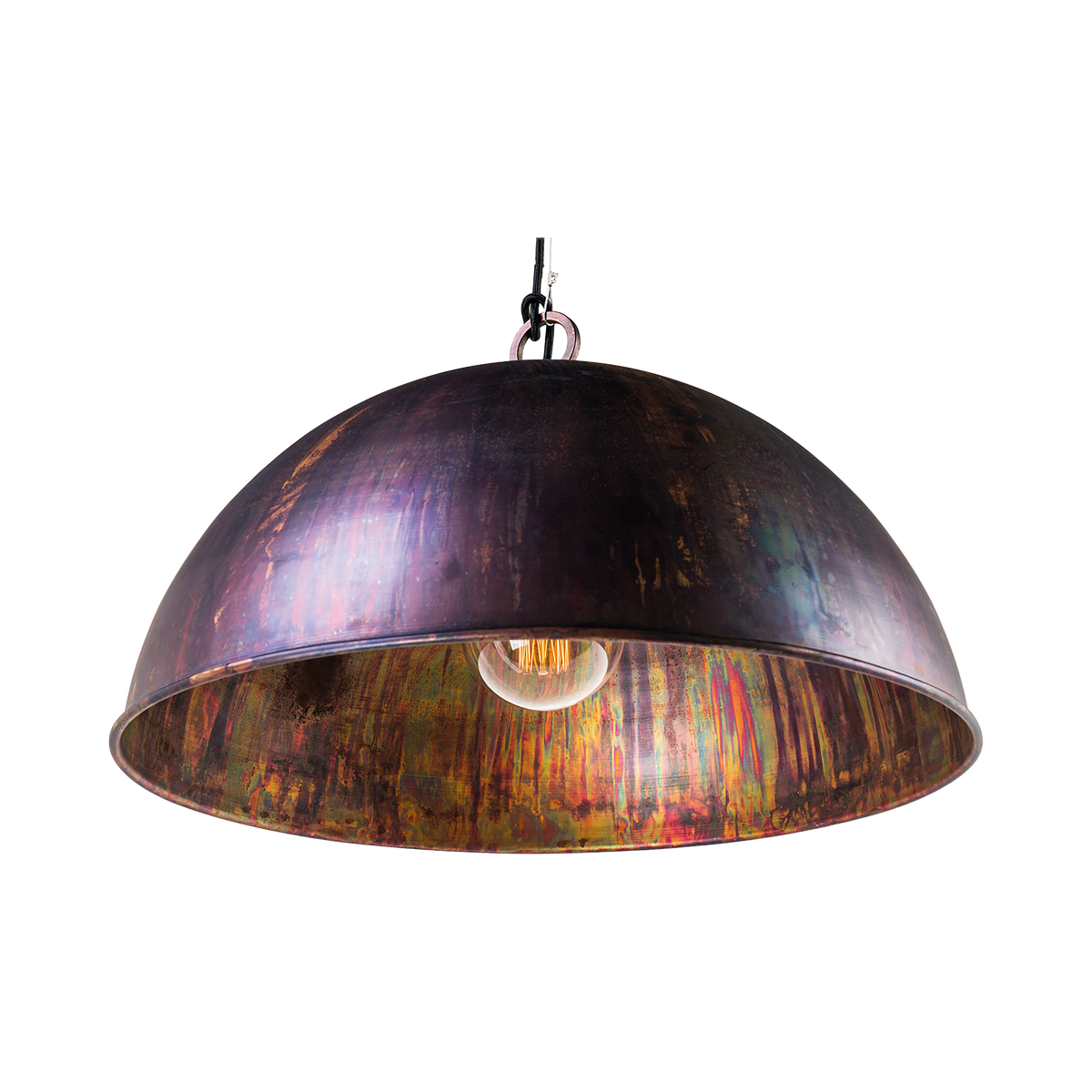 Kingston 1 Light E27 Dome Pendant Acid Copper Wash