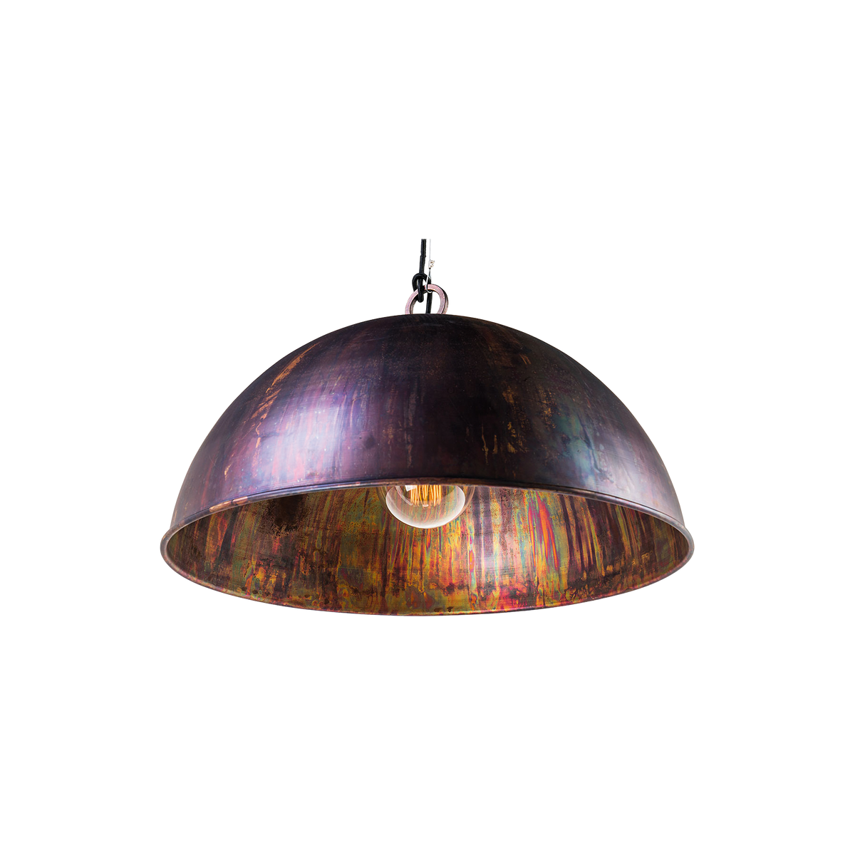 Kingston 1 Light E27 Dome Pendant Acid Copper Wash