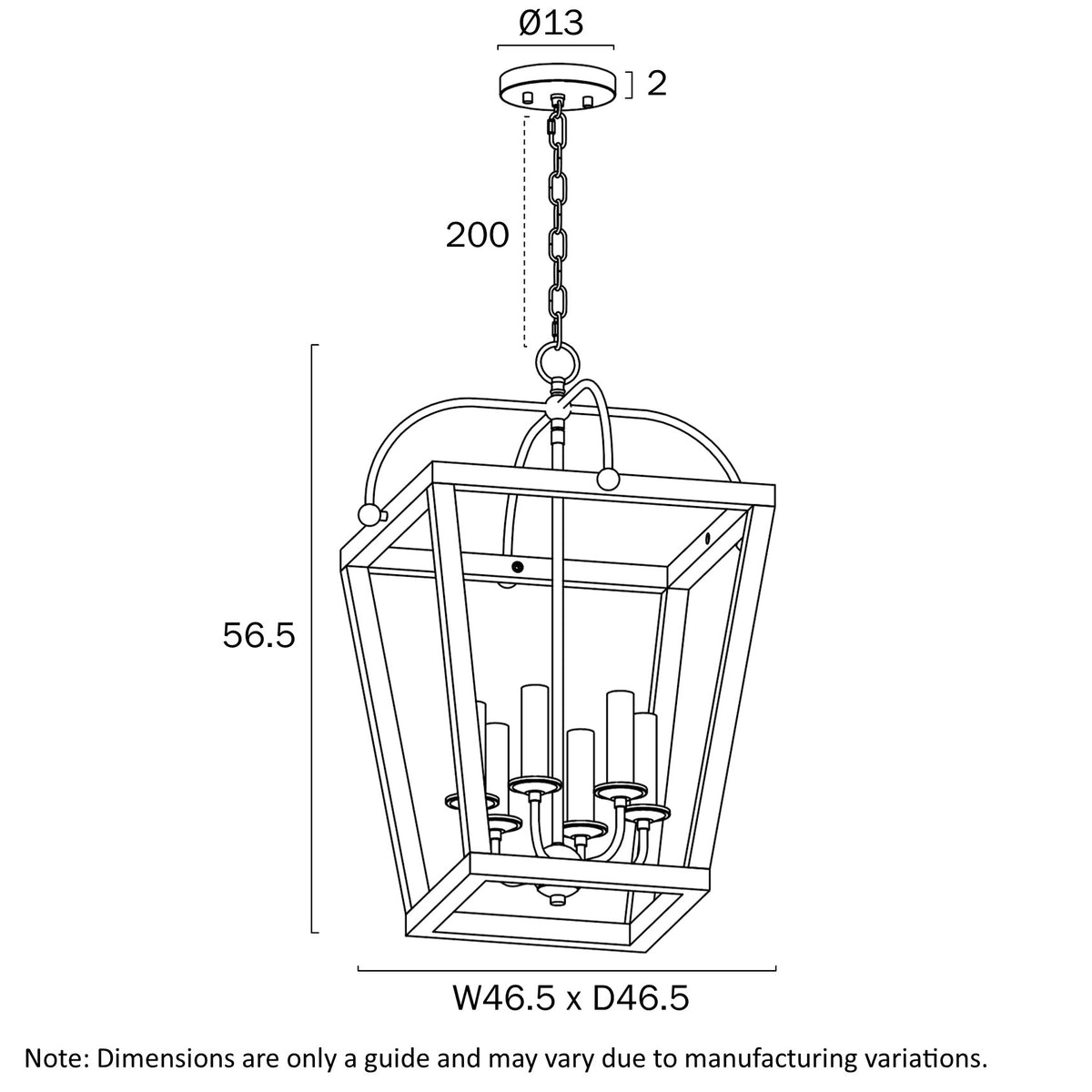 Lacota Black & Walnut 6 Light Pendant