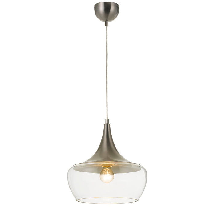 Landy 30 Nickel/Smoke, Nickel/Clear or Black/Smoke Glass Pendant
