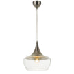 Landy 30 Nickel/Smoke, Nickel/Clear or Black/Smoke Glass Pendant