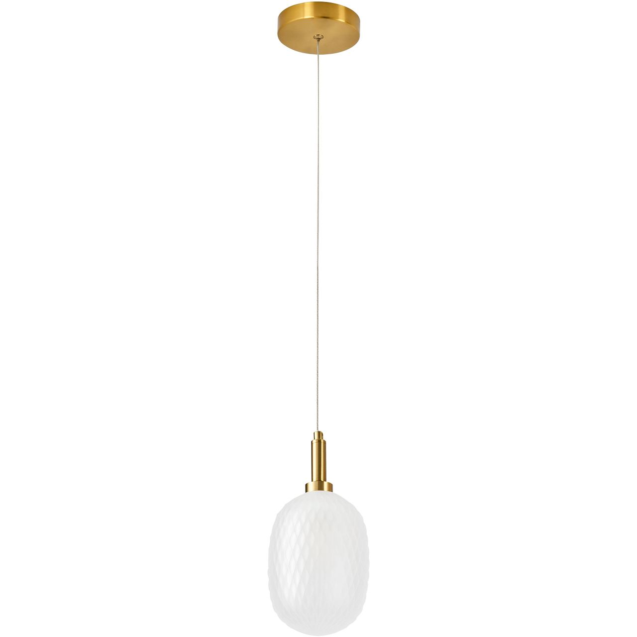 Lark Brass with Opal Diamond Pattern Glass E14 124mm Pendant