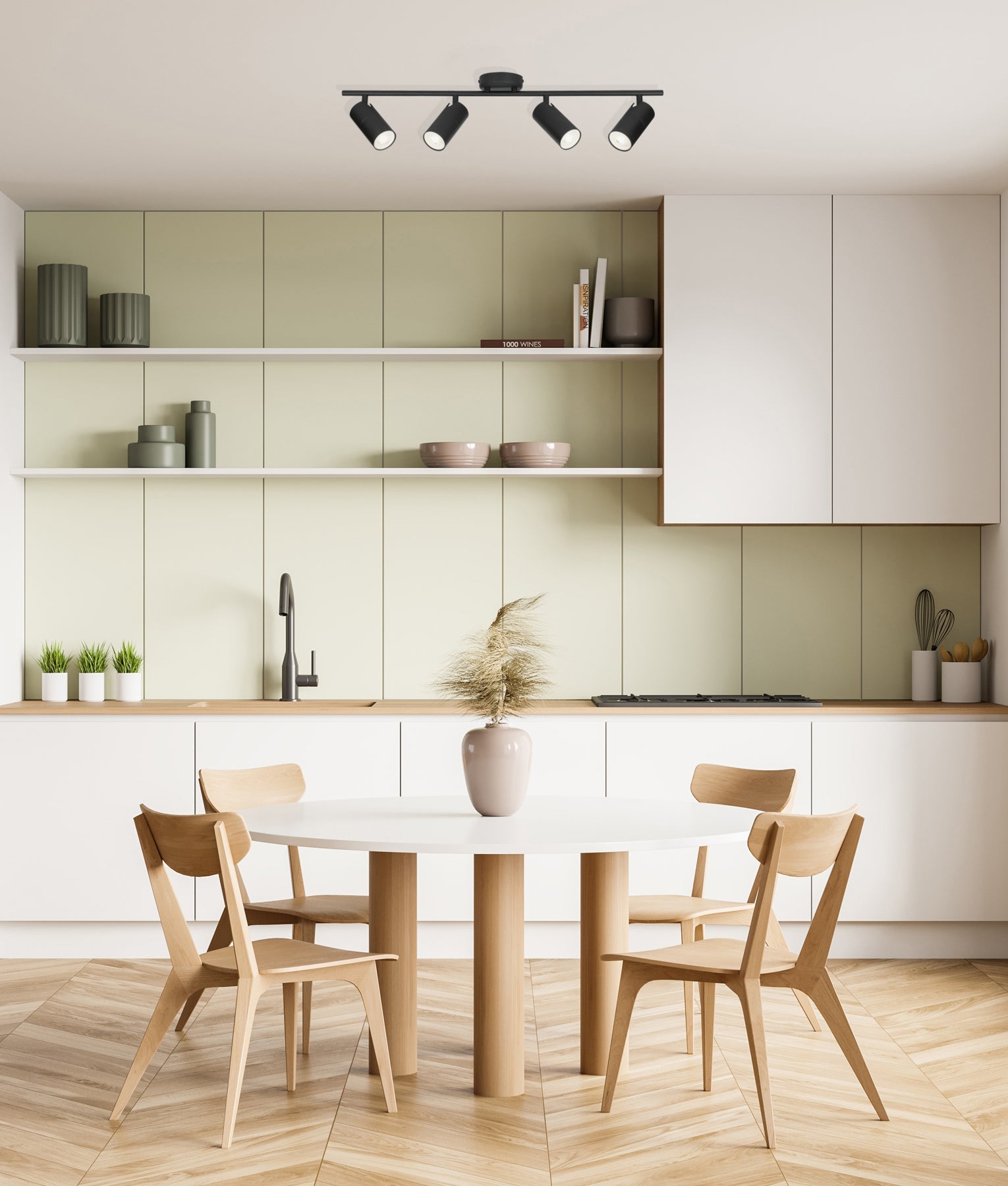 LENGAN: Interior Four Heads Adjustable Round Base Spot Lights