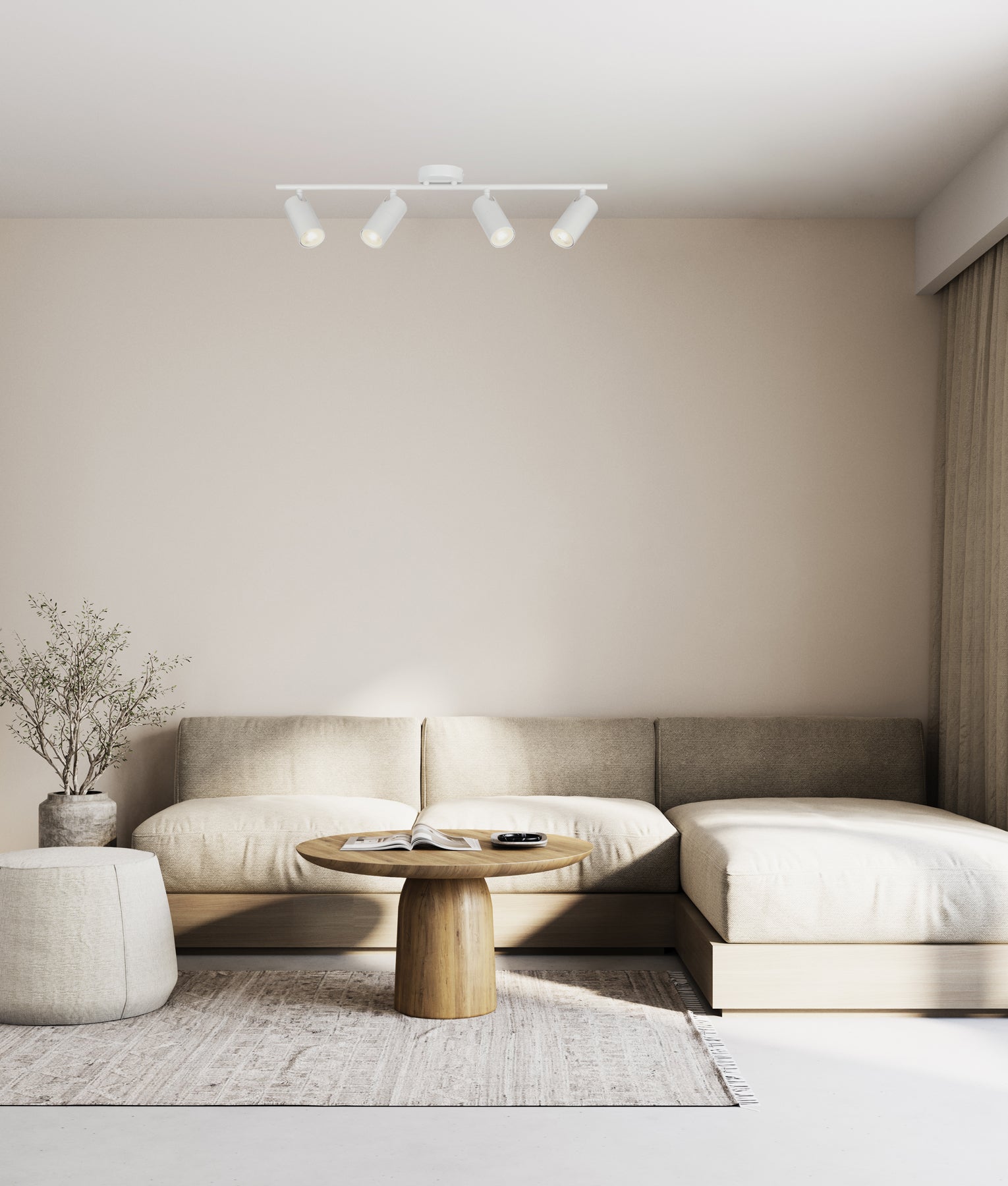 LENGAN: Interior Four Heads Adjustable Round Base Spot Lights