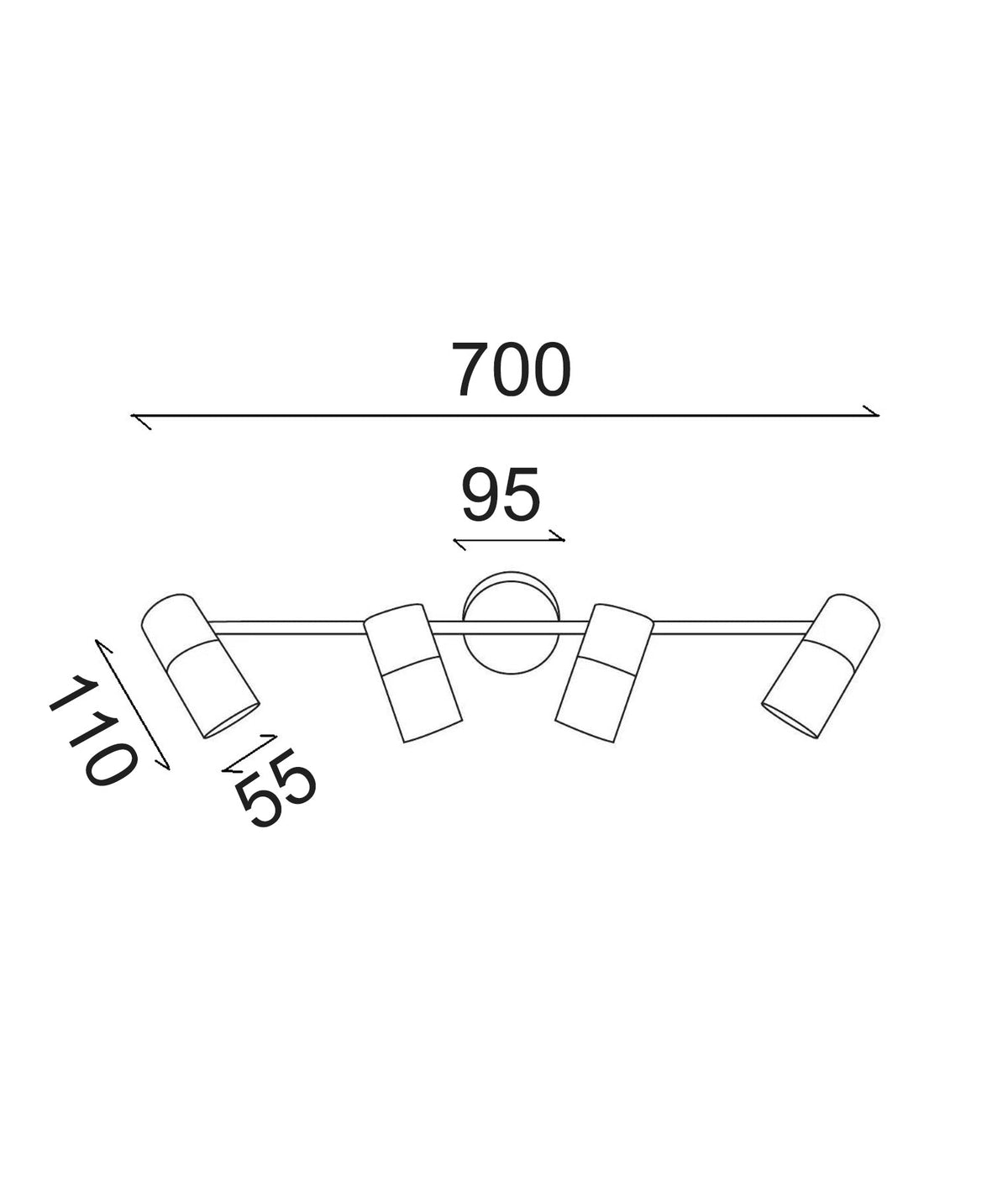 LENGAN: Interior Four Heads Adjustable Round Base Spot Lights