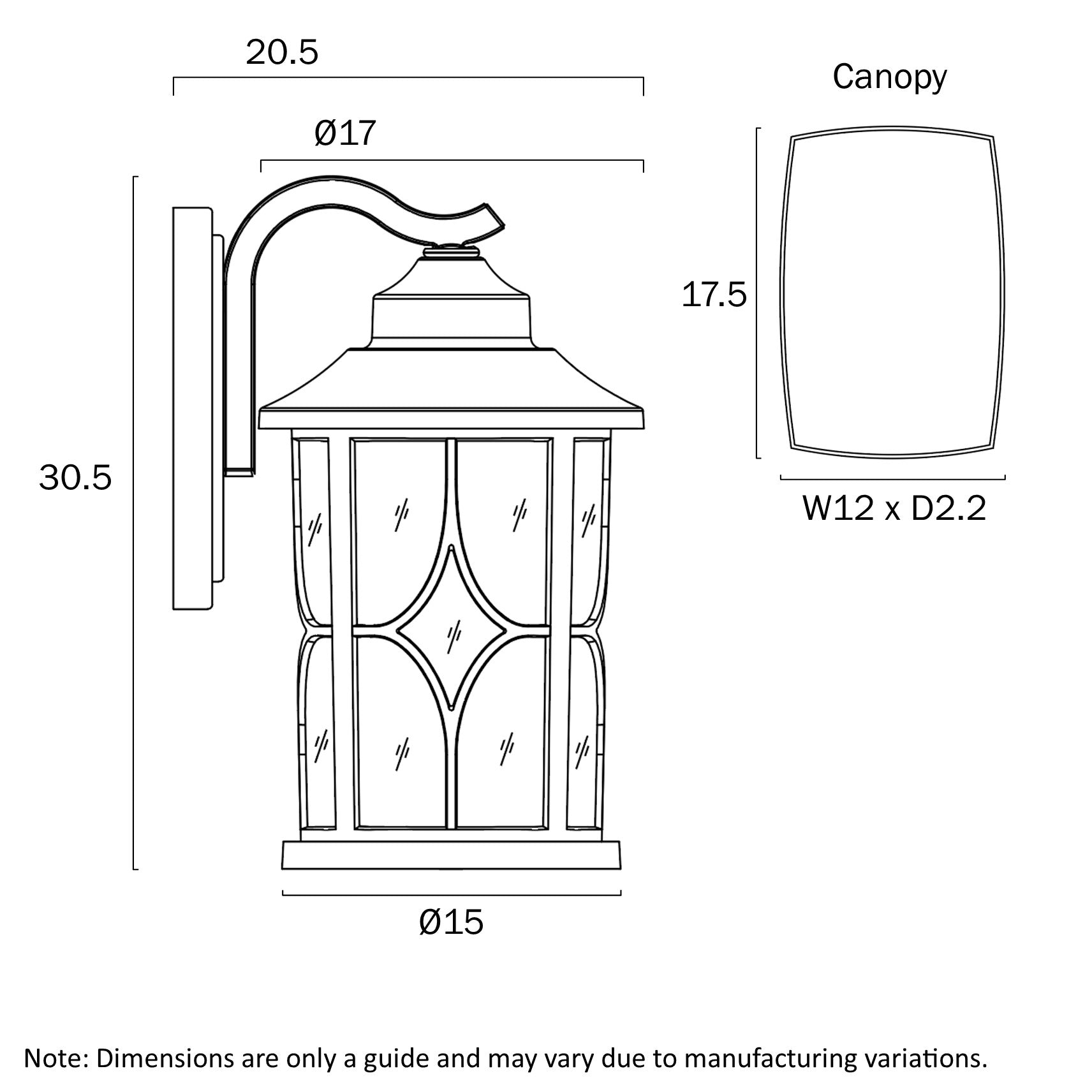 Lenore 170 Black or White IP43 Exterior Wall Light
