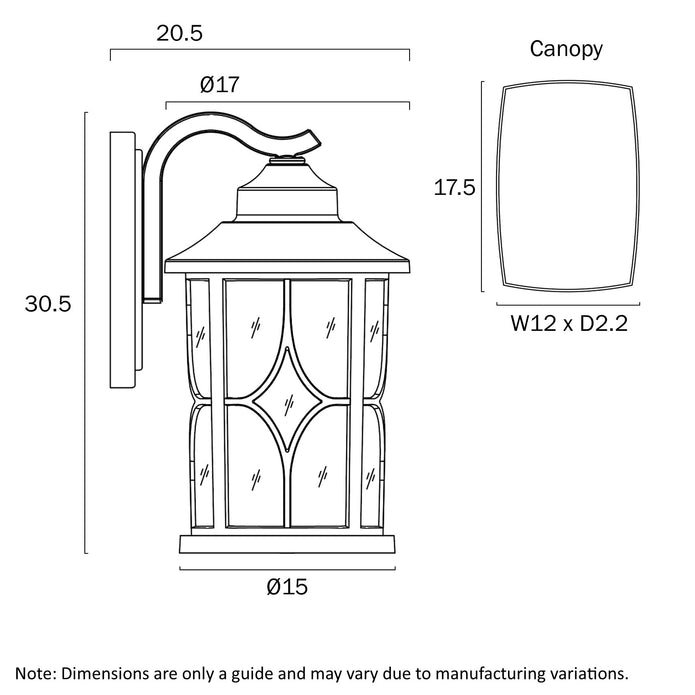 Lenore 170 Black or White IP43 Exterior Wall Light