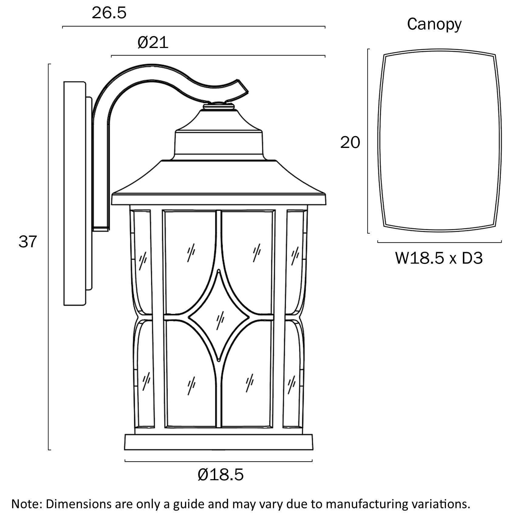 Lenore 215 Black or White IP43 Exterior Wall Light