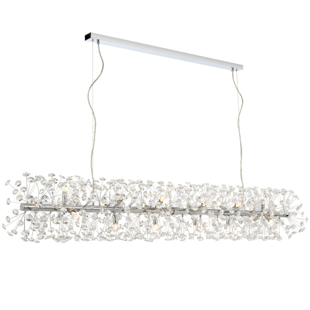 Lerida PE18 Chrome or Gold & Crystal 18 Light Rectangular Pendant