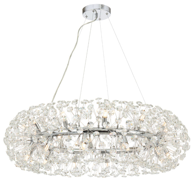 Lerida PE24 Chrome or Gold & Crystal 24 Light Pendant