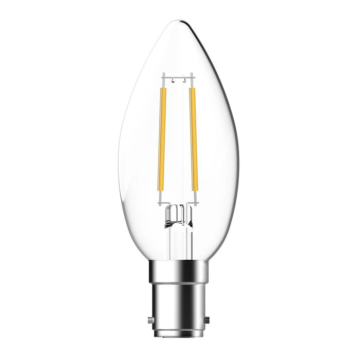 candle 4 2w dimmable led filament lamp clear 240v lf c35 clr b15