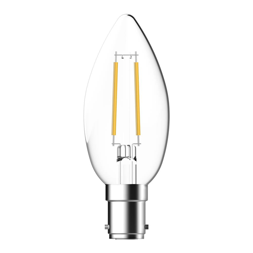 candle 4 2w dimmable led filament lamp clear 240v lf c35 clr b15