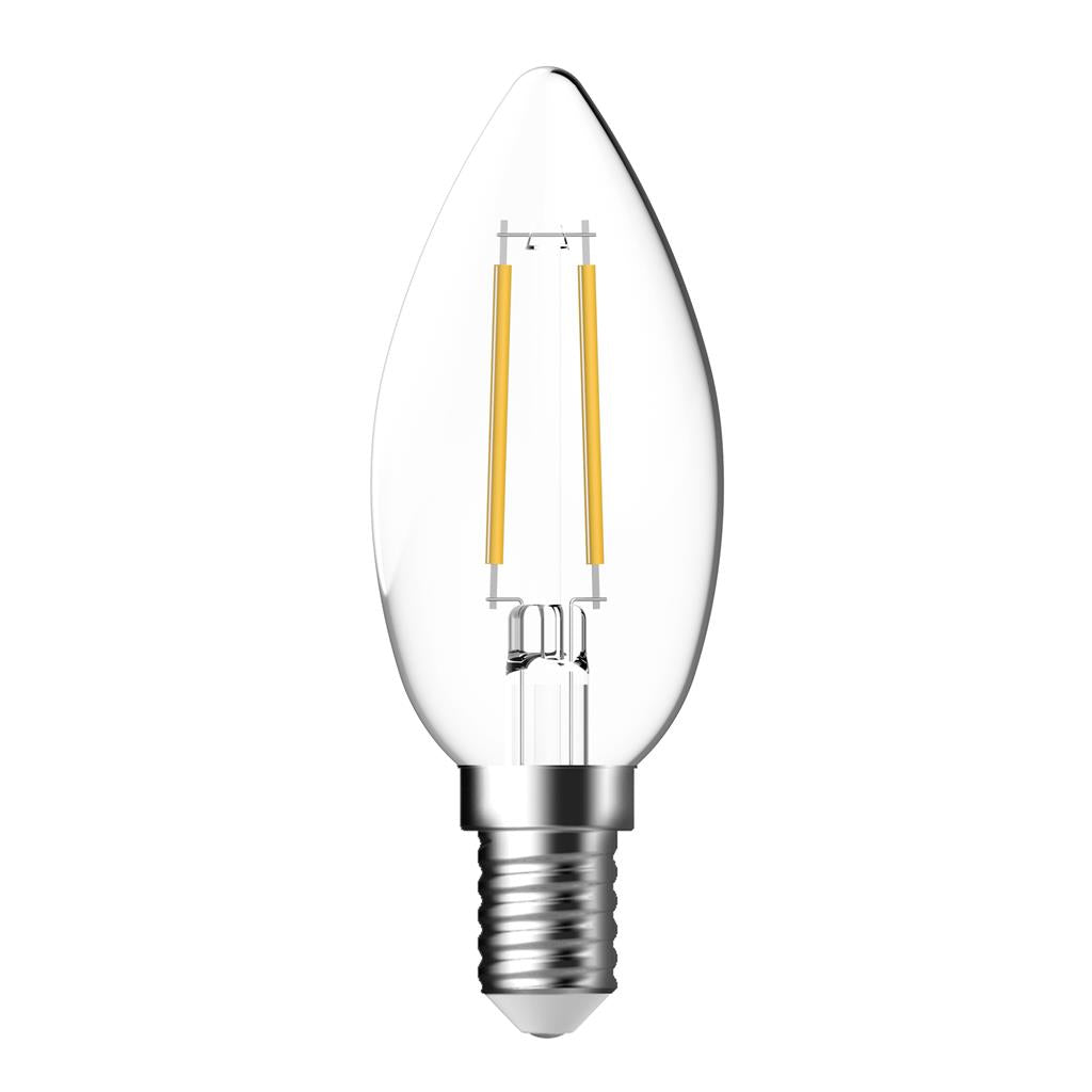 candle 4 2w dimmable led filament lamp clear 240v lf c35 clr e14