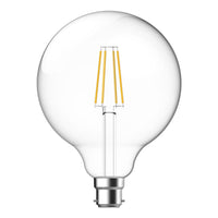 Thumbnail for g120 7 8w dimmable led filament lamp clear 240v lf g120 clr b22