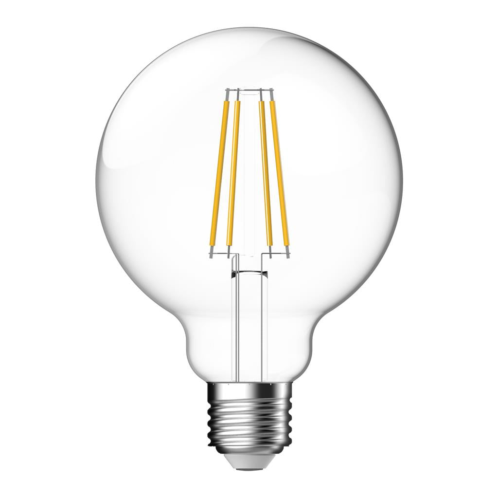 g95 7 2w dimmable led filament lamp clear 240v e27 lf g95 clr e27