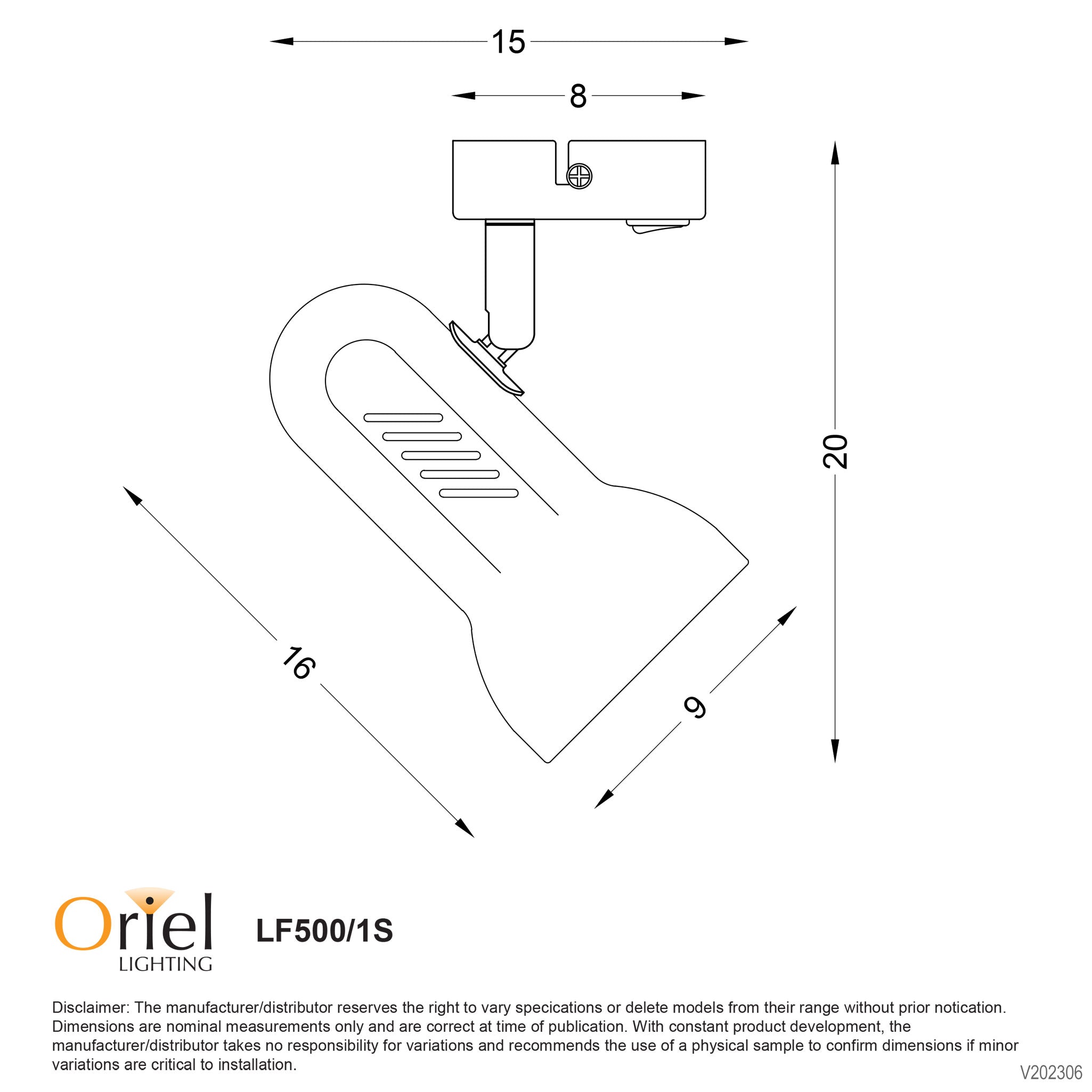Profile White 1 Light Classic R80 Spotlight with Switch