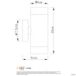 Varde Black 2 x 6W 4000K IP44 Up/Down Wall Light