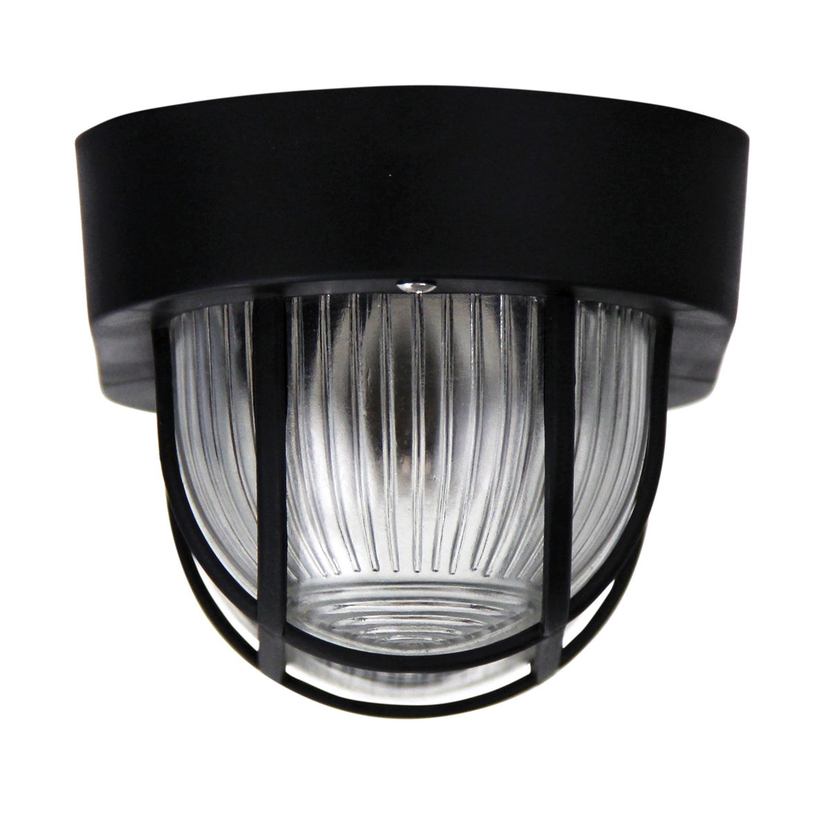 Osmo Black Acrylic & Clear Glass E27 IP44 Outdoor Bunker