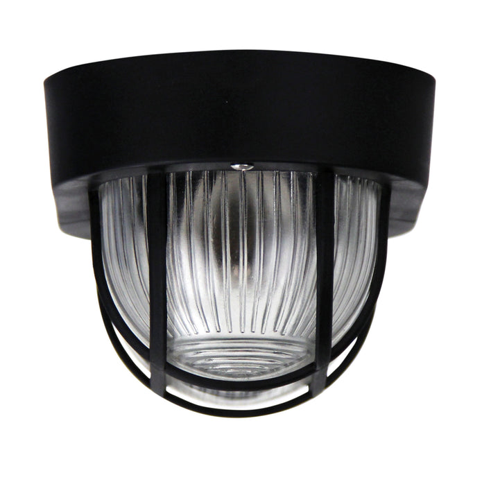 Osmo Black Acrylic & Clear Glass E27 IP44 Outdoor Bunker