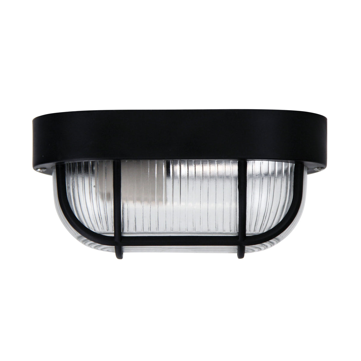 Osmo Black Acrylic & Clear Glass E27 IP44 Outdoor Bunker