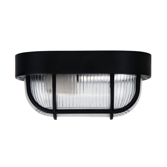 Osmo Black Acrylic & Clear Glass E27 IP44 Outdoor Bunker