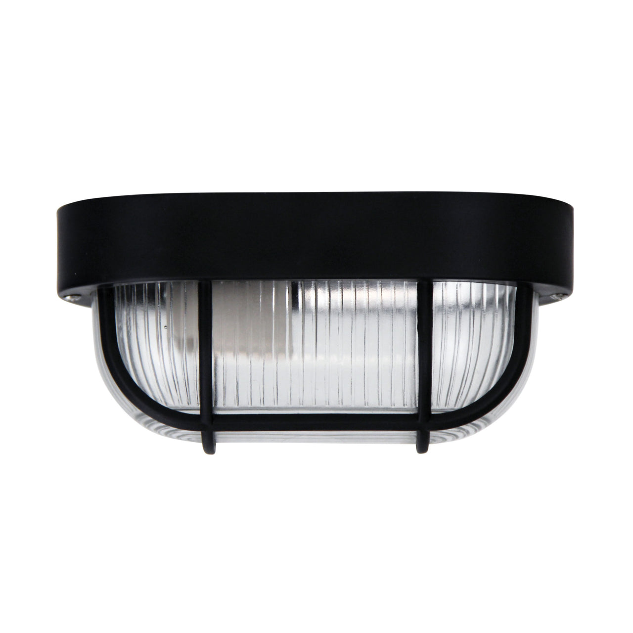 Osmo Black Acrylic & Clear Glass E27 IP44 Outdoor Bunker