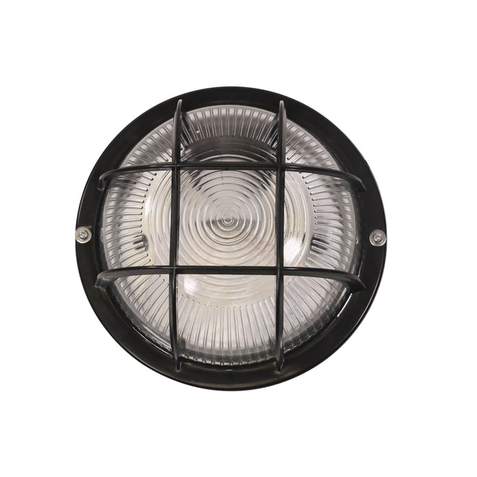 Rund Black E27 IP54 Outdoor Bunker Acrylic And Glass