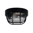 Rund Black Acrylic & Clear Glass E27 IP54 Outdoor Bunker