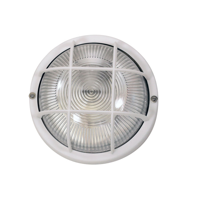 Rund White E27 IP54 Outdoor Bunker Acrylic And Glass