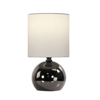 Thumbnail for Lotti Gunmetal & White Fabric On/Off Touch Lamp