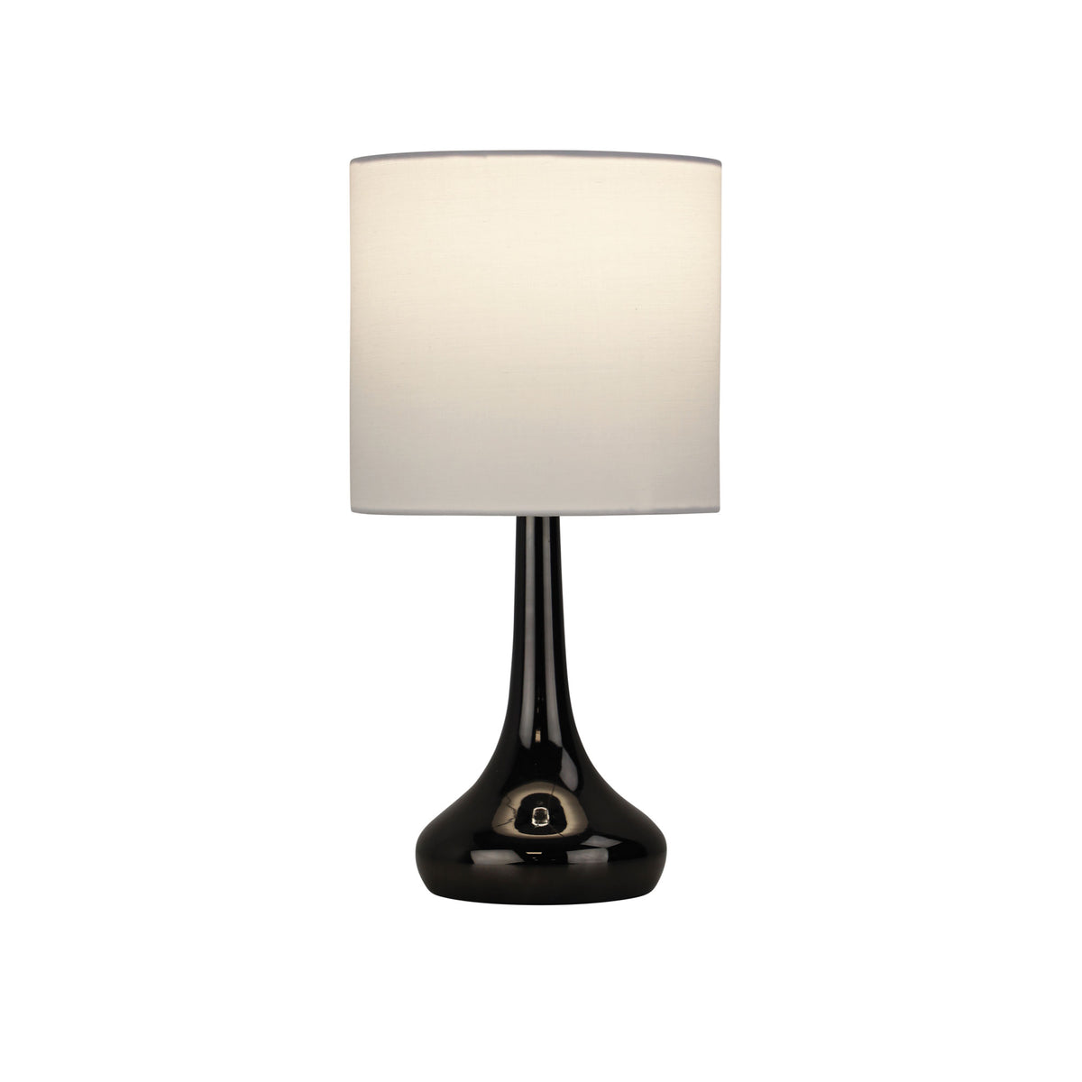 Lola Gunmetal & White Fabric On/Off Touch Lamp
