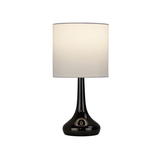 Lola Gunmetal & White Fabric On/Off Touch Lamp