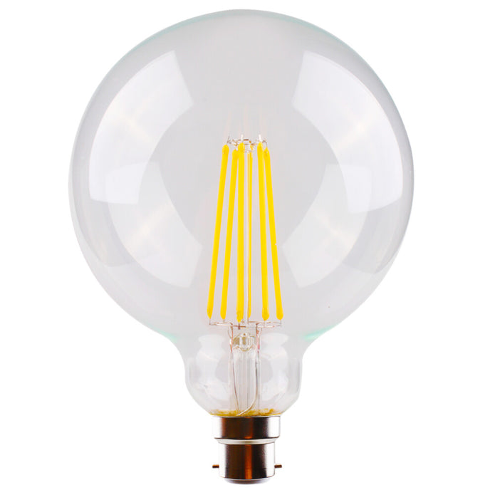Spherical Dimmable LG125 - LED G125 Lamp 8W B22 DL Clear Dimmable