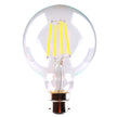 Spherical LED G95 Lamp 6W B22 WW Clear Dimmable
