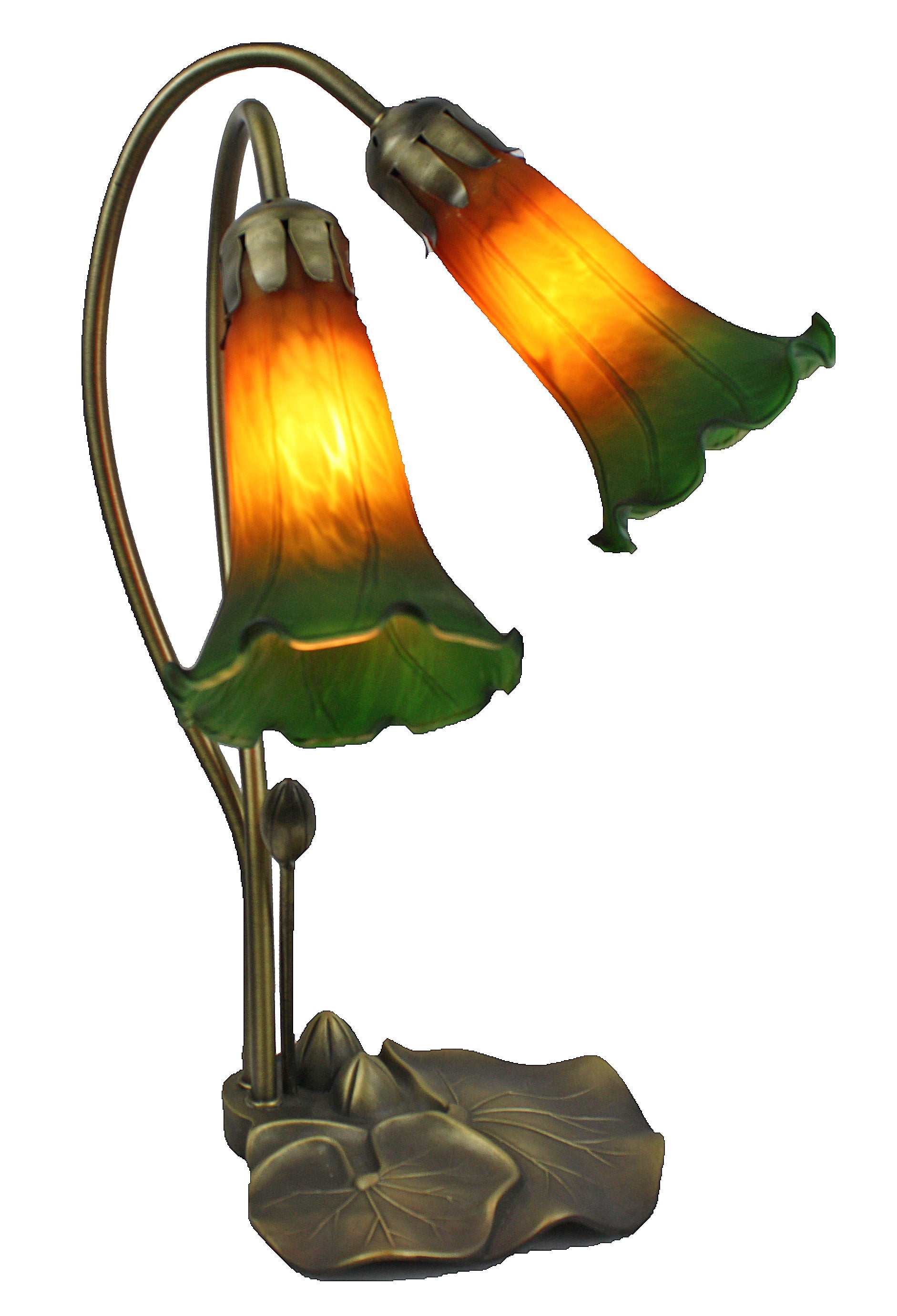 Double branch downward lily lamp