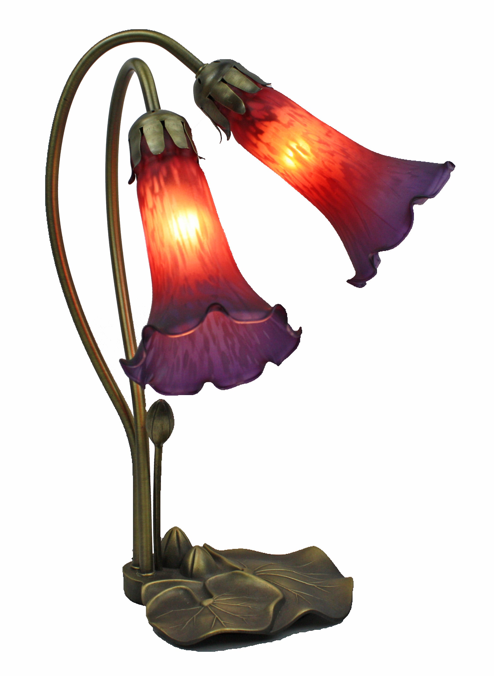 Double branch downward lily lamp