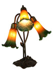 Triple Branch Downward Lily Tiffany Table Lamp