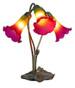 Triple Branch Downward Lily Tiffany Table Lamp