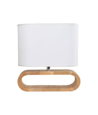 Thumbnail for LOTUS: Blonde / Dark Wood Cloth Shade Table Lamps